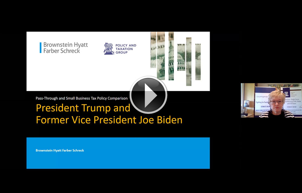 VIDEO: Pass Through and Small Business Legislation Under Trump or Biden