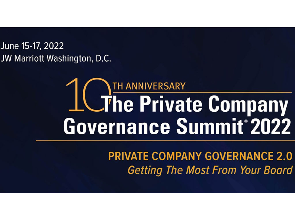 Meet Members of Congress at 10th Anniversary Private Company Governance 2.0 Summit in Washington DC, June 15-17
